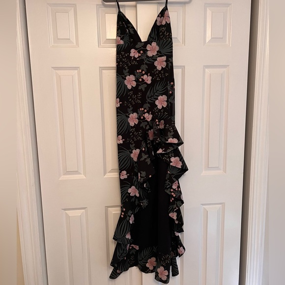 lovers and friends revolve ahamani gown black floral nwt size xs - Picture 3 of 6